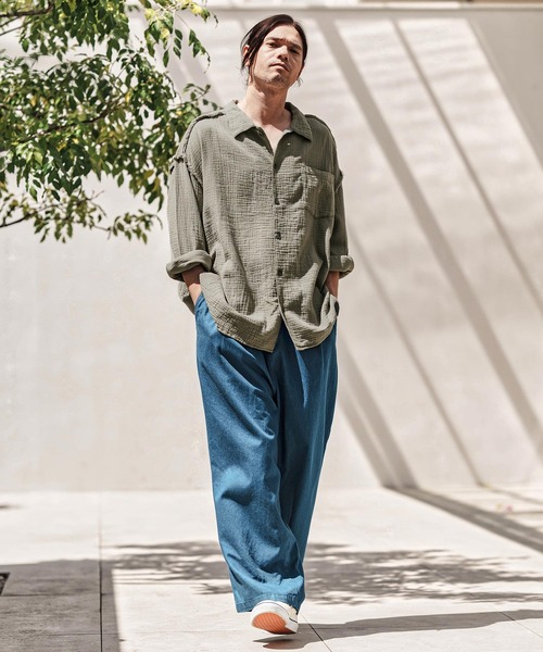 CAMBIO（カンビオ） シャツ ms6100-Cut Off Double Gauze Shirts