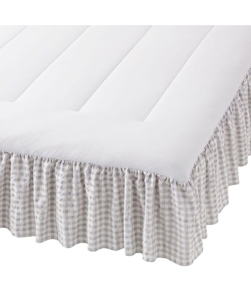 ふわろ 夏でもさらっともちもち ベッドパッド フリルチェック セミダブル WH Francfranc ベッド 寝具 ふわろ 夏でもさらっともちもち ベッド