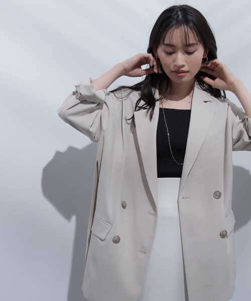 [NATURAL BEAUTY BASIC] tailored jacket SMALL бежевый женский 