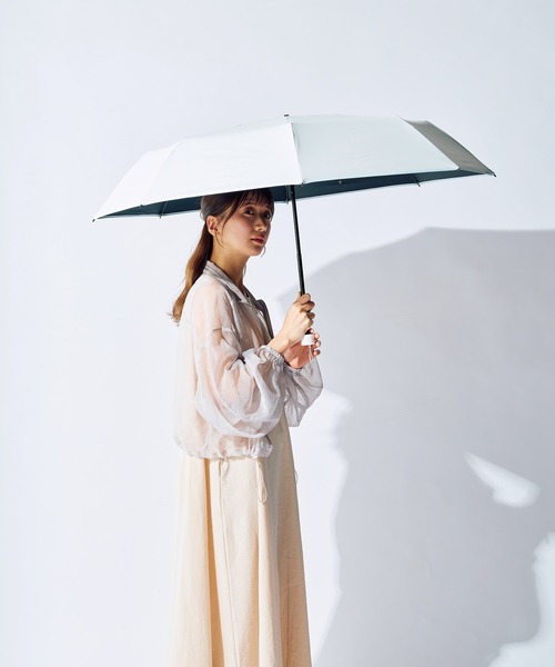 エスタ　ラディクール ライトグレー　50センチ　折りたたみ晴雨兼用　日傘 エスタ（estaa） 晴雨兼用折りたたみ日傘 冷却パラソル ラディ