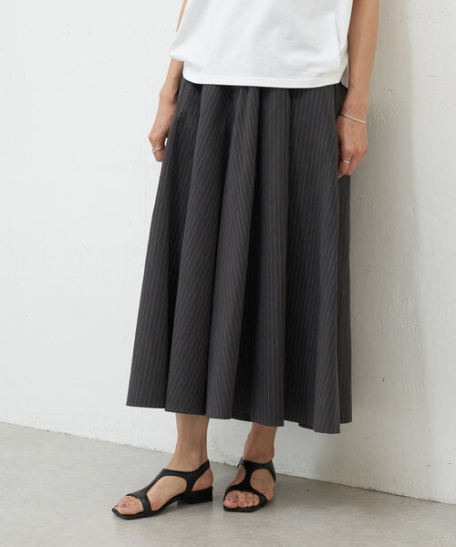 ビアズリーのキュロットスカート BEARDSLEY パンツ ストライプボリュームキュロット レディース