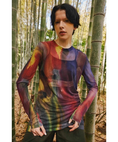 ニット セーター EVOLVE SHEER KNIT TOP レディース