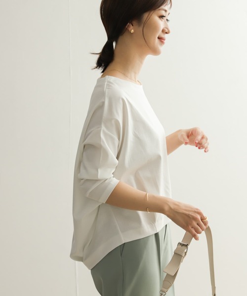 「URBAN RESEARCH DOORS」 7分袖カットソー MEDIUM ネイビー レディース URBAN RESEARCH DOORS 「URBAN DOORS」 7分袖カットソー MEDIUM