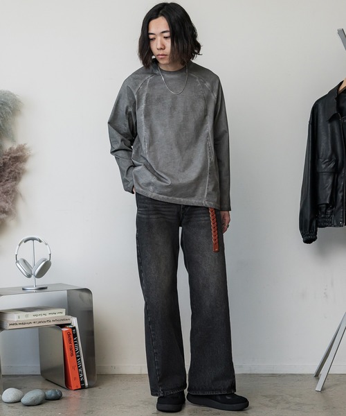 「WYM LIDNM」 長(zhǎng)袖Tシャツ M グレー メンズ