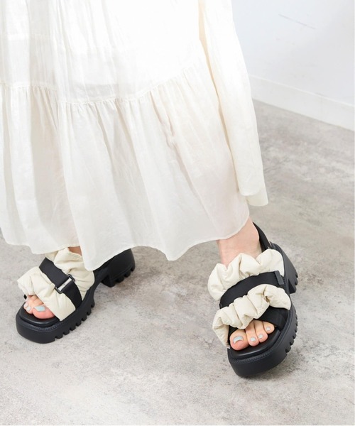 【美品】KARIN TAKUBO×LE TALON W 厚底ミュールサンダル LE TALON サンダル 「追加」KARIN TAKUBO×LE TALONフリルクロス