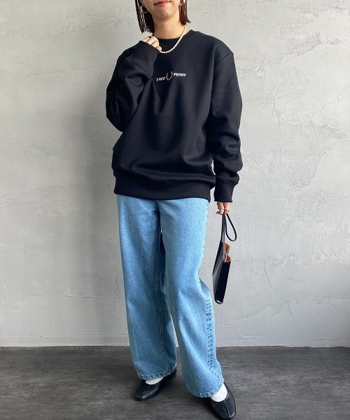 FRED PERRY／スウェットトレーナー／Sサイズ／黒 FRED PERRY トレーナー スウェット 「FRED PERRY/フレッドペリー