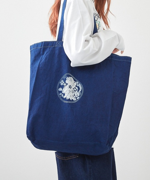 ミマ トートバッグ 「MiMAAi」阿波藍本藍染め抜染干支柄トートバッグ
