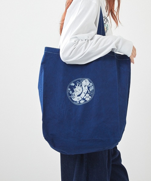 ミマ トートバッグ 「MiMAAi」阿波藍本藍染め抜染干支柄トートバッグ