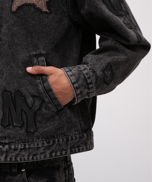 （美品）AVIREX　デニムジャケット部分レザー COLOR ZIP COMBI JACKET/カラージップコンビジャケット | AVIREX