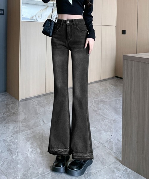 [kirakiraShop] обработка Denim брюки S черный женский 
