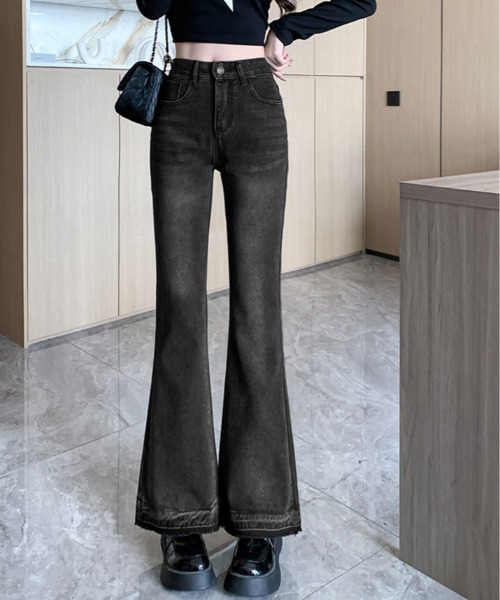 [kirakiraShop] обработка Denim брюки S черный женский 