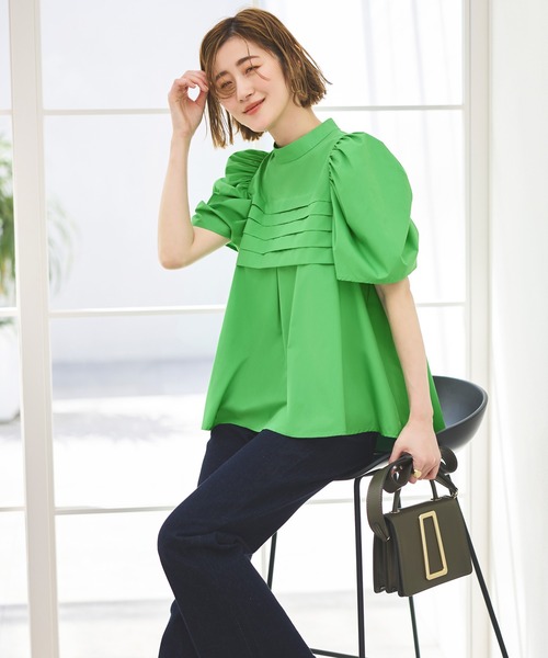 「RUIRUE BOUTIQUE」 半袖ブラウス M グリーン レディース_画像3