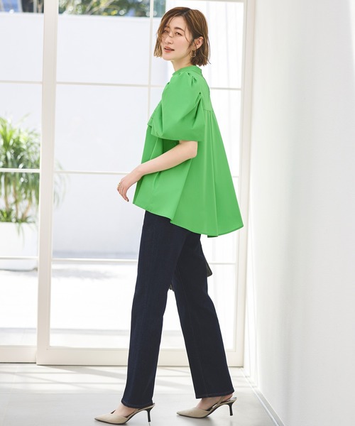 「RUIRUE BOUTIQUE」 半袖ブラウス M グリーン レディース_画像4