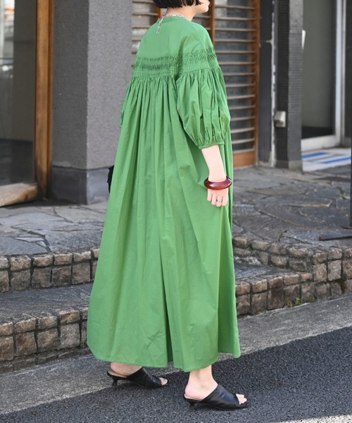 「＆HALF」 「Worldclass」半袖ワンピース M ナチュラル レディース_画像6