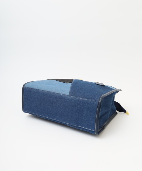 トートバッグ パッチワーク風デニム2WAYトートバッグ レディース