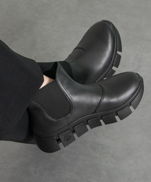 Bussola（ブソラ） ブーツ 「bussola」晴雨兼用厚底サイドゴアショート