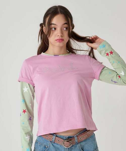 TINA:JOJUN ノベルティ　ピンク　長袖 Tシャツ TINA：JOJUN（ティーナジョジュン） ベルト extra cute スタッズベルト