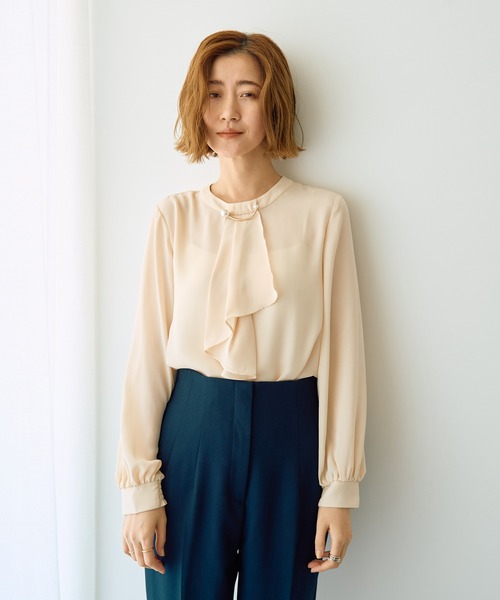 イノセントワールド　ブラウス（ブローチ付）　No.25 YECCA VECCA（イェッカヴェッカ） ブラウス シャツ パールブローチ付き