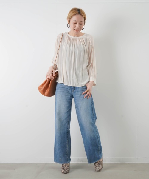 「malla」 7分袖ブラウス FREE ライトベージュ レディース_画像3