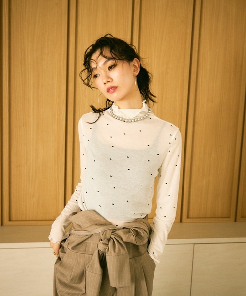 tシャツ Mute dot highneck top / ミュートドットハイネックトップス