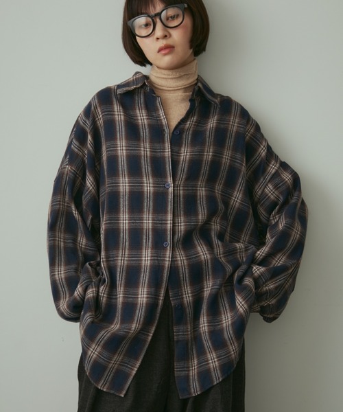 JUSGLITTY バー付きチェックブラウス 定価15120円 チェック柄パフスリーブブラウス[商品：PN26SSR-008] - PUNYUS Online