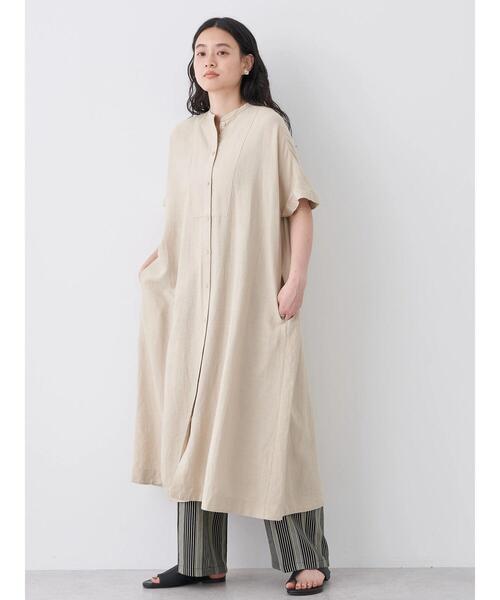 「AMERICAN HOLIC」 半袖ワンピース M ブラウン レディース_画像3