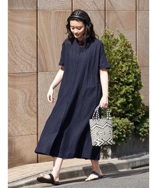 「AMERICAN HOLIC」 半袖ワンピース M ブラウン レディース_画像4