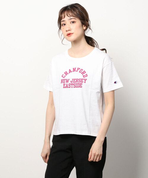 「Champion」 半袖Tシャツ MEDIUM ブラック レディース_画像2