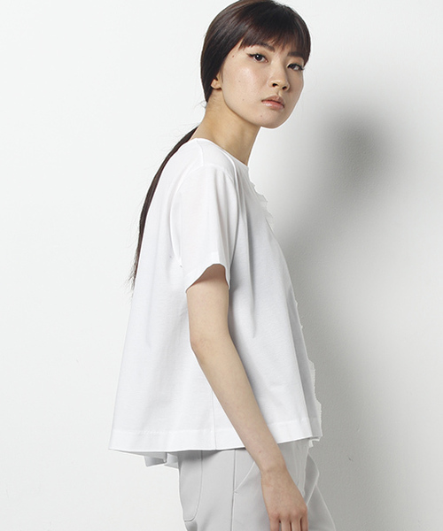 「AVIE」 半袖カットソー 38 ネイビー レディース_画像3