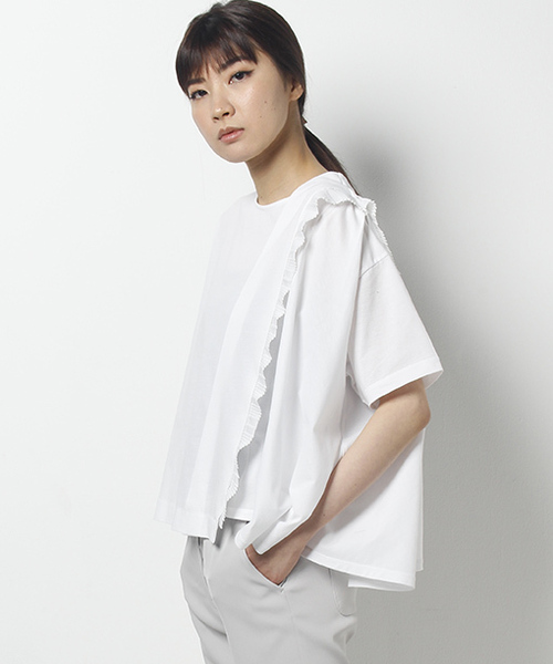 「AVIE」 半袖カットソー 38 ネイビー レディース_画像5