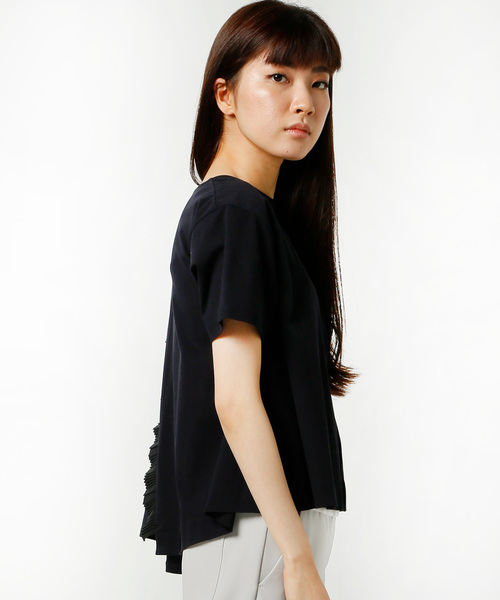 「AVIE」 半袖カットソー 38 ネイビー レディース_画像8