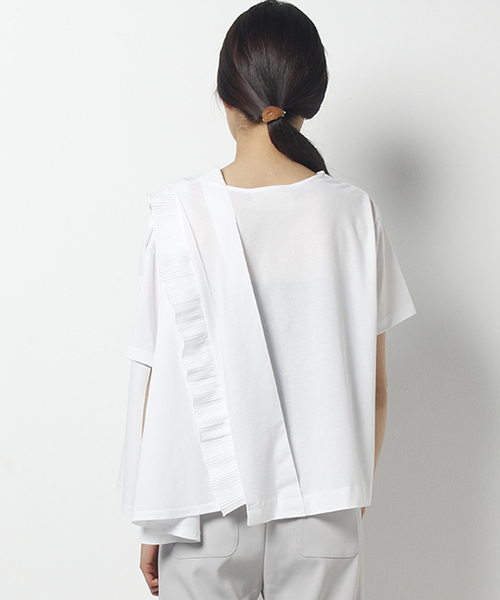 「AVIE」 半袖カットソー 38 ネイビー レディース_画像9