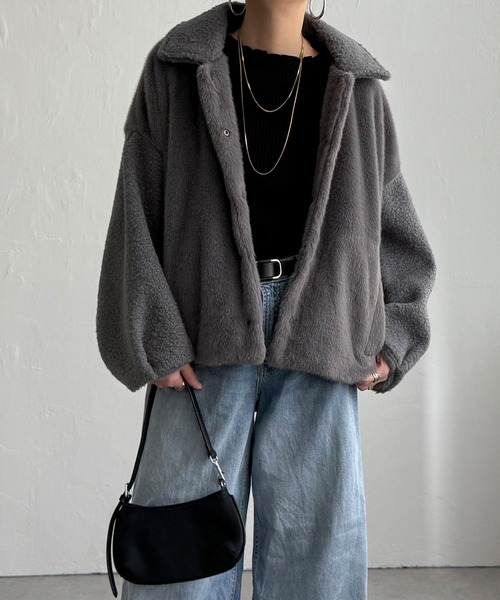 未使用級✨プリーツプリーズ　ブルゾン　ジャンパー　変形　アウター　グレー 未使用級✨プリーツプリーズ ブルゾン ジャンパー 変形 アウター