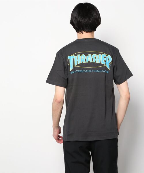 「THRASHER」 半袖Tシャツ X-LARGE グリーン メンズ_画像4
