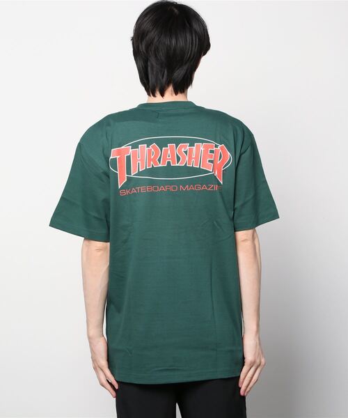 「THRASHER」 半袖Tシャツ X-LARGE グリーン メンズ_画像6