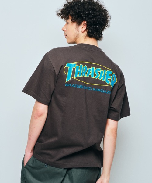 「THRASHER」 半袖Tシャツ X-LARGE グリーン メンズ_画像9