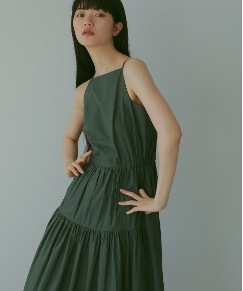 「CASA FLINE」 キャミソールワンピース FREE グリーン レディース_画像4