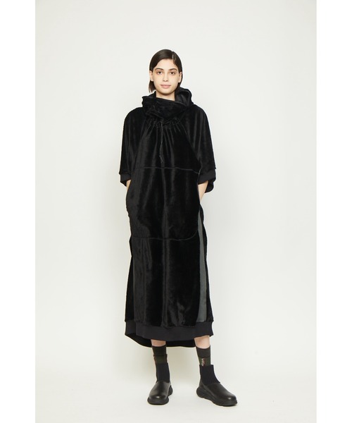 gomme ゴム　ワンピース gomme（ゴム） 7分袖ワンピース MEDIUM ブラック レディース