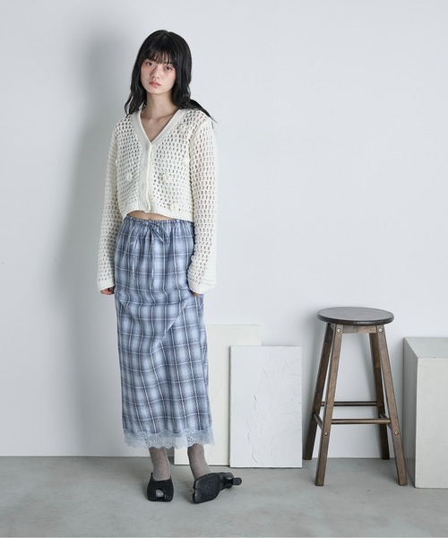 新品♡フラワーモチーフカーデ THE Yon カーディガン フラワーモチーフクロシェカーディガン