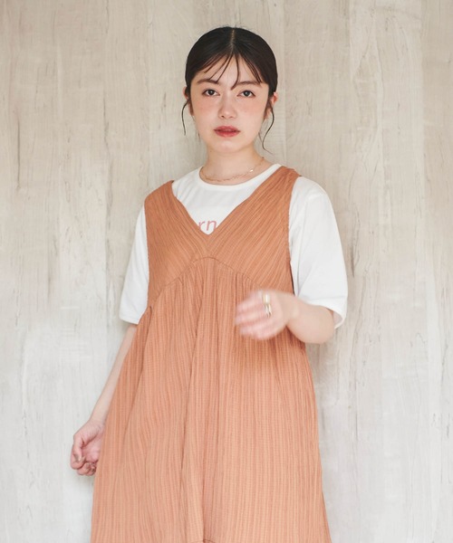 「mil」 ノースリーブワンピース X-SMALL オレンジ レディース_画像3