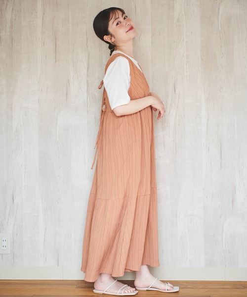 「mil」 ノースリーブワンピース X-SMALL オレンジ レディース_画像6