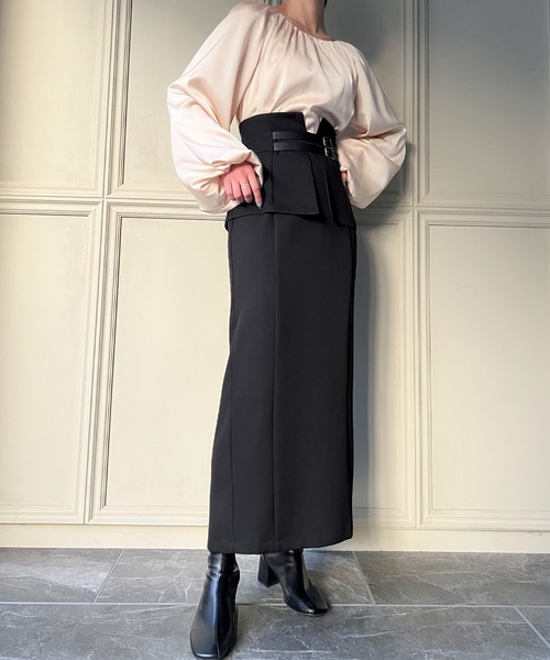 「JUNOAH」 スカート X-LARGE ブラック レディース_画像4