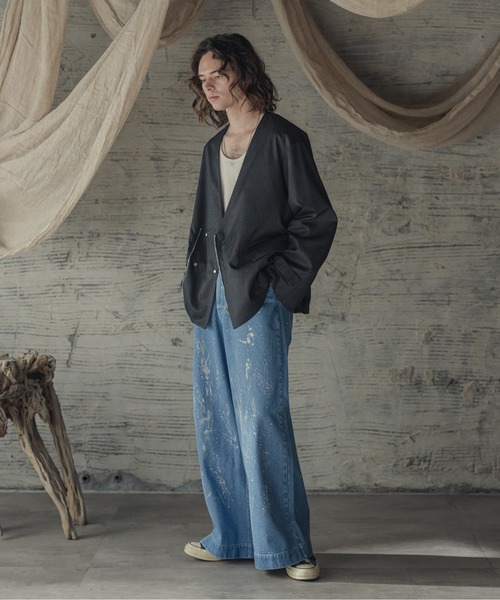 「Casper John」 ブルゾン MEDIUM ネイビー メンズ_画像2