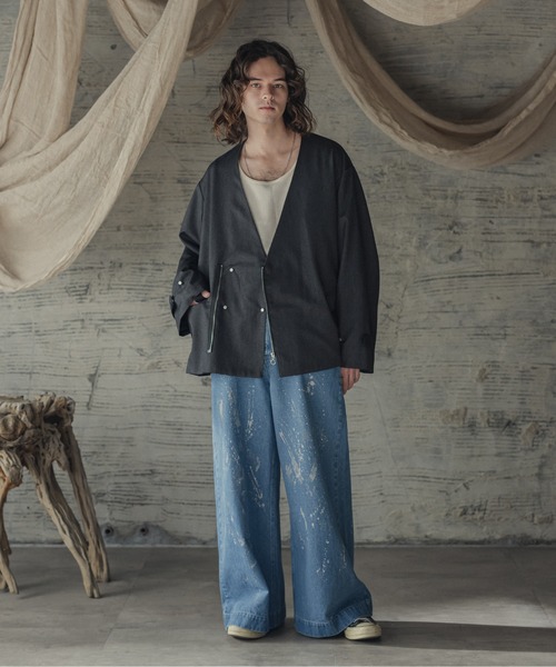 「Casper John」 ブルゾン MEDIUM ネイビー メンズ_画像4