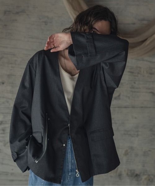 「Casper John」 ブルゾン MEDIUM ネイビー メンズ_画像6