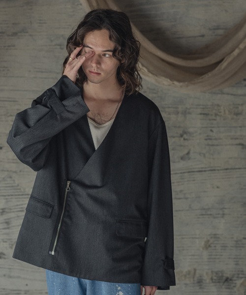 「Casper John」 ブルゾン MEDIUM ネイビー メンズ_画像9