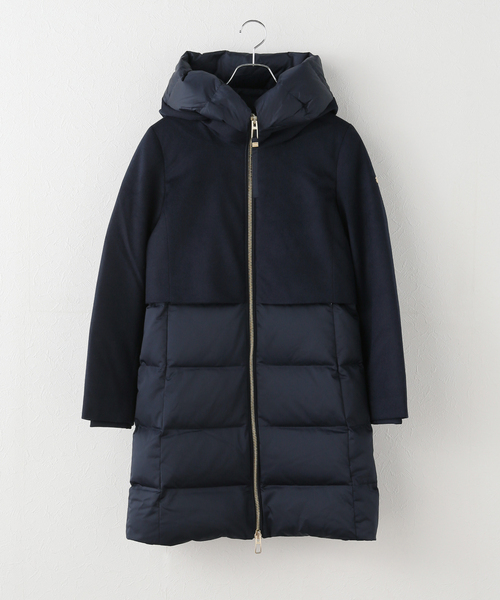 DUNO BALLON-X 異素材切り替えダウンジャケット ネイビー 42 DUNO BALLON-X 異素材切り替えダウンジャケット ネイビー 42