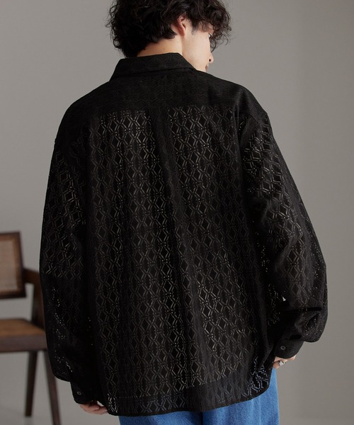 「MONO-MART」 長袖シャツ M チャコールグレー メンズ_画像7