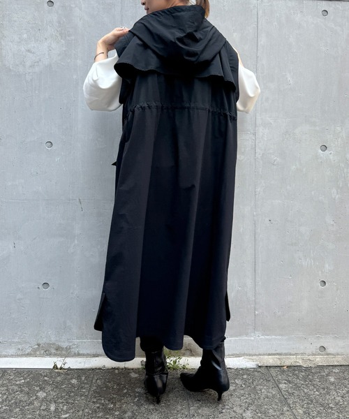 美品✨ビアズリー 撥水フーディジレ 黒 フリー ロング丈 BEARDSLEY（ビアズリー）の「撥水フーディジレ（ベスト）」 - WEAR