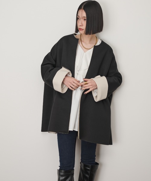 「Shelly island」 ノーカラージャケット M ホワイト レディース_画像7